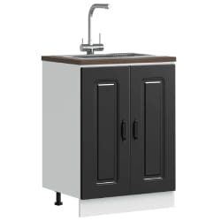 vidaXL Kalmar Meuble bas pour évier - Noir