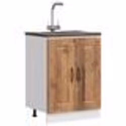 vidaXL Meuble bas pour évier Kalmar vieux bois bois dingénierie meuble bas de cuisine meuble bas de cuisine avec porte 853445