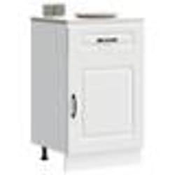 vidaXL Armoire de cuisine Kalmar blanc bois dingénierie meuble bas dévier meuble bas de cuisine avec tiroir meuble bas 853477