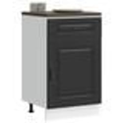 vidaXL Armoire de cuisine Kalmar noir bois dingénierie meuble bas dévier meuble bas de cuisine avec tiroir meuble bas 853478