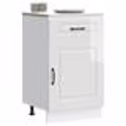 vidaXL Armoire de cuisine Kalmar blanc brillant bois ingénierie meuble bas dévier meuble bas de cuisine avec tiroir 853479