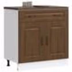 vidaXL Armoire de cuisine Kalmar chêne marron bois dingénierie meuble bas dévier meuble bas de cuisine avec tiroir 853504