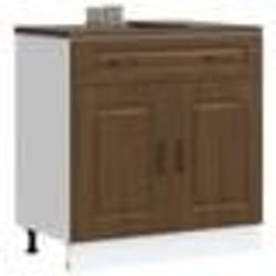 vidaXL Armoire de cuisine Kalmar chêne marron bois dingénierie meuble bas dévier meuble bas de cuisine avec tiroir 853504