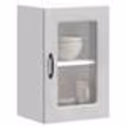 vidaXL Armoire murale de cuisine avec porte en verre Kalmar gris béton meuble mural de cuisine armoires murales avec 853531