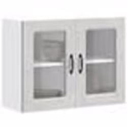 vidaXL Armoire murale de cuisine avec porte en verre Kalmar gris béton meuble mural de cuisine armoires murales avec 853611