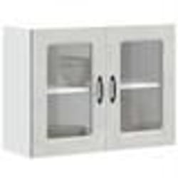 vidaXL Armoire murale de cuisine avec porte en verre Kalmar gris béton meuble mural de cuisine armoires murales avec 853611