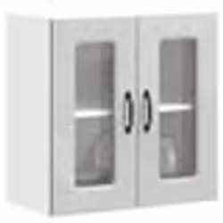 vidaXL Armoire murale de cuisine avec porte en verre Kalmar gris béton meuble mural de cuisine armoires murales avec 853671