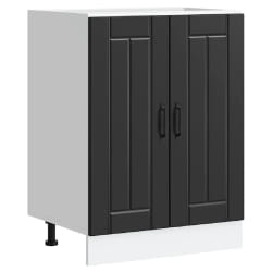vidaXL Meuble de base de lavabo Lucca noir bois d'ingénierie