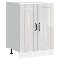vidaXL Meuble de base de lavabo Lucca blanc brillant bois ingénierie