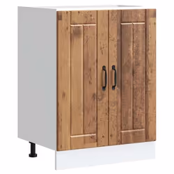 vidaXL Meuble de base de lavabo Lucca vieux bois bois dingénierie meuble bas de cuisine meuble bas à tiroir de cuisine 853685
