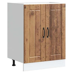 vidaXL Meuble de base de lavabo Lucca vieux bois bois dingénierie meuble bas de cuisine meuble bas à tiroir de cuisine 853685