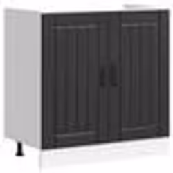 vidaXL Meuble de base de lavabo Lucca noir bois dingénierie meuble bas de cuisine meuble bas à tiroir de cuisine meuble 85368 ...