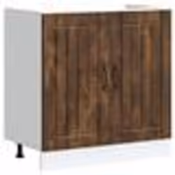 vidaXL Meuble de base de lavabo Lucca chêne fumé bois dingénierie meuble bas de cuisine meuble bas à tiroir de cuisine 853692