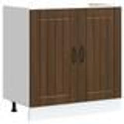 vidaXL Meuble de base de lavabo Lucca chêne marron bois dingénierie meuble bas de cuisine meuble bas à tiroir de cuisine 853694