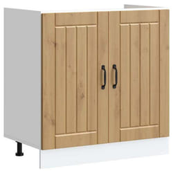 vidaXL Meuble de base de lavabo Lucca chêne artisanal bois ingénierie meuble bas de cuisine meuble bas à tiroir de 853696