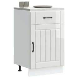 vidaXL Armoire de cuisine Lucca blanc brillant bois