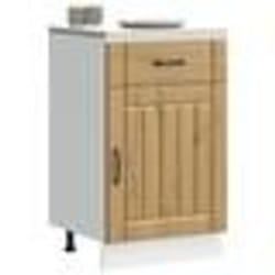 vidaXL Armoire de cuisine Lucca chêne artisanal bois ingénierie meuble dévier meuble de cuisine avec tiroir meuble de 853726