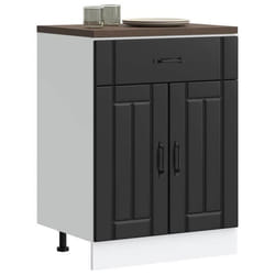 vidaXL Armoire de cuisine Lucca noir bois dingénierie meuble dévier meuble de cuisine avec tiroir meuble de cuisine à 853728