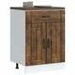 vidaXL Armoire de cuisine Lucca chêne fumé bois ingénierie meuble dévier meuble de cuisine avec tiroir meuble de cuisine 853732