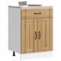 vidaXL Armoire de cuisine Lucca chêne artisanal bois ingénierie meuble dévier meuble de cuisine avec tiroir meuble de 853736