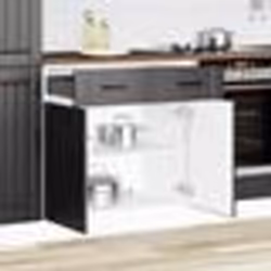 vidaXL Armoire de cuisine Lucca noir bois dingénierie meuble dévier meuble de cuisine avec tiroir meuble de cuisine à 853738