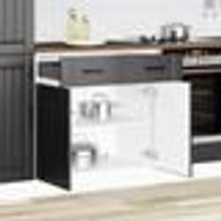 vidaXL Armoire de cuisine Lucca noir bois dingénierie meuble dévier meuble de cuisine avec tiroir meuble de cuisine à 853738