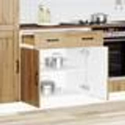 vidaXL Armoire de cuisine Lucca chêne artisanal bois ingénierie meuble dévier meuble de cuisine avec tiroir meuble de 853746