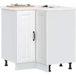 Armoire d'angle de cuisine Lucca blanc bois d'ingénierie - Vidaxl