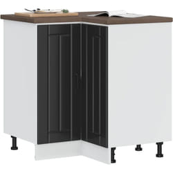 Armoire d'angle de cuisine Lucca noir bois d'ingénierie - Vidaxl