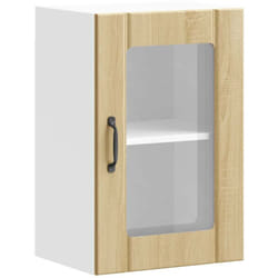 Armoire murale de cuisine et porte en verre Lucca chêne sonoma Vidaxl