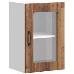 Armoire murale de cuisine avec porte en verre Lucca vieux bois Vidaxl