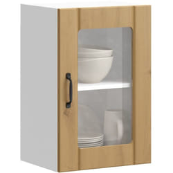 Vidaxl - Armoire murale de cuisine porte en verre Lucca chêne artisanal