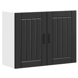 vidaXL Armoire murale de cuisine Lucca noir bois d'ingénierie