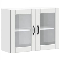 Armoire murale de cuisine avec porte en verre Lucca blanc vidaXL