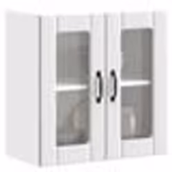 vidaXL Armoire murale de cuisine avec porte en verre Lucca blanc meuble mural de cuisine armoires murales avec portes 853907