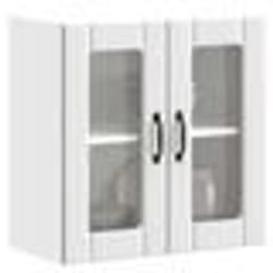 vidaXL Armoire murale de cuisine avec porte en verre Lucca blanc meuble mural de cuisine armoires murales avec portes 853907