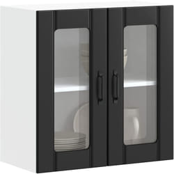 Armoire murale de cuisine avec porte en verre Lucca noir Vidaxl
