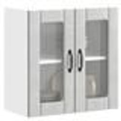 vidaXL Armoire murale de cuisine avec porte en verre Lucca gris béton meuble mural de cuisine armoires murales avec 853911