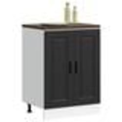vidaXL Armoire de cuisine Porto noir bois dingénierie 853918