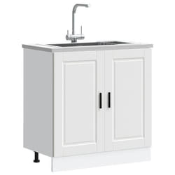 vidaXL Meuble bas pour évier Porto blanc 80x46x815 cm bois ingénierie 853927
