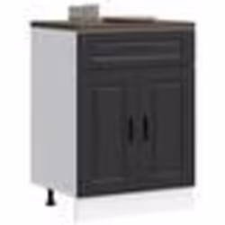 vidaXL Armoire de cuisine Porto noir bois dingénierie 853968