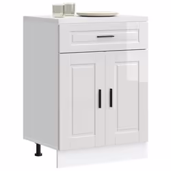 vidaXL Armoire de cuisine Porto blanc brillant bois ingénierie 853969