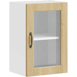 Armoire murale de cuisine et porte en verre Porto chêne sonoma Vidaxl