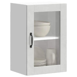 vidaXL Armoire murale Porto - Verre - Gris
