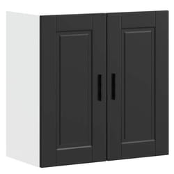 vidaXL Armoire murale de cuisine Porto noir bois dingénierie 854058