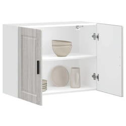 vidaXL Armoire murale de cuisine Porto sonoma gris bois dingénierie meuble mural de cuisine armoire pour mur de cuisine 854073