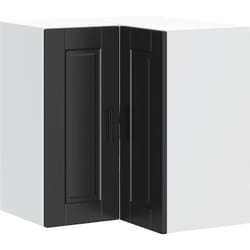 Armoire d'angle murale de cuisine Porto noir bois d'ingénierie Vidaxl