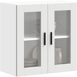 vidaXL Armoire murale de cuisine avec porte en verre Porto blanc