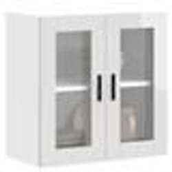 vidaXL Armoire murale cuisine avec porte en verre Porto blanc brillant 854149