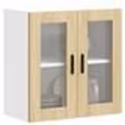 vidaXL Armoire murale de cuisine et porte en verre Porto chêne sonoma 854150